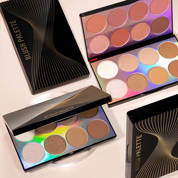 16 Colors Blush Contour Highlighter Makeup Palette with Brush, Matte Mineral Face Blush Powder for Cheek, Bright Shimmer Illuminator Bronzer Professional Facial Beauty Makeup Blushes Set-Velvo Beauty