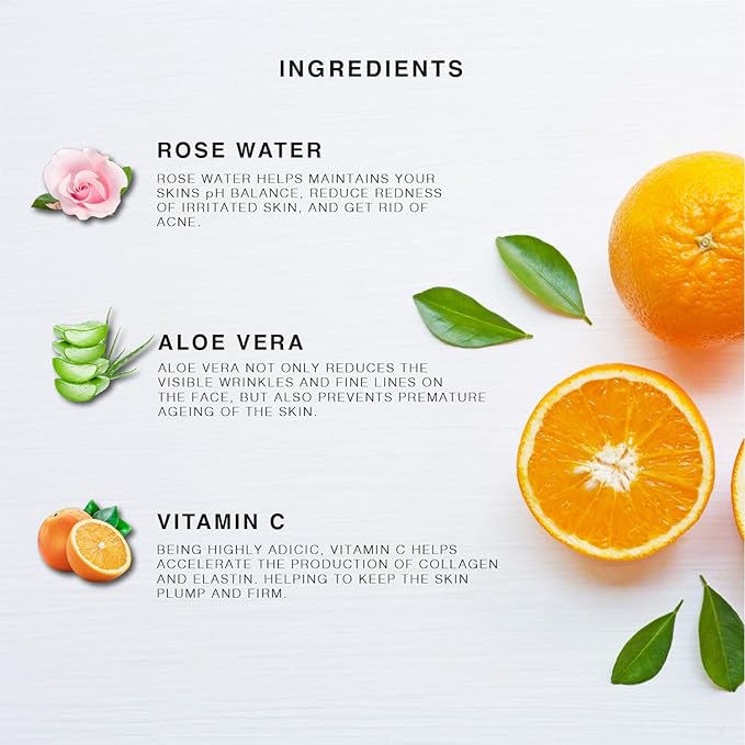 Vitamin-C Face Mist & Setting Spray for All Skin Types - Hyaluronic Acid, Aloe Vera & Rose Water - Skin Brightening, Anti-Aging, Moisturizing, Pore Minimizing - 4 Fl Oz-Velvo Beauty