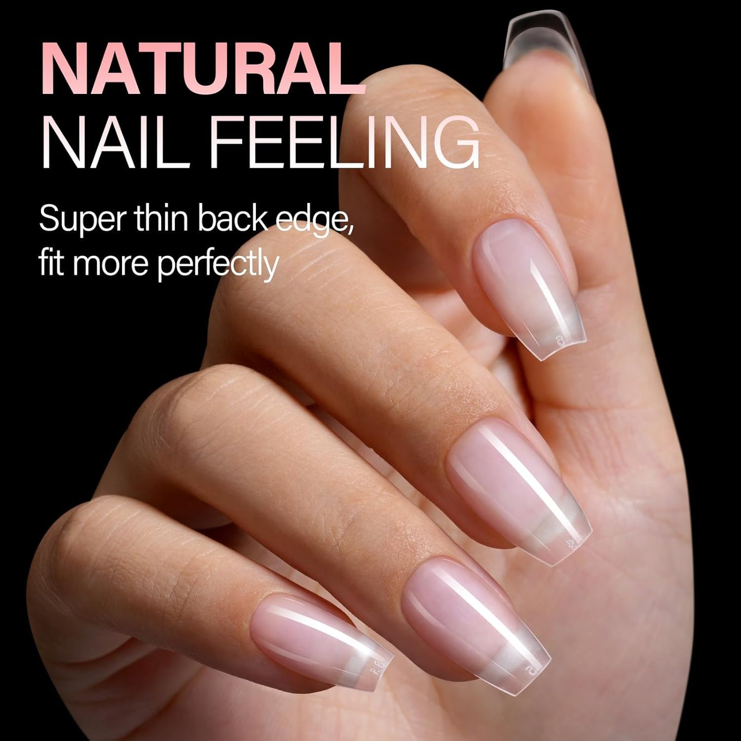 AILLSA Medium Coffin Nail Tips - Pre-shaped False Nail Tips Full Cover Matte Thickened Nails Tips, Fake Nails 450pcs 15 Sizes for DIY-Velvo Beauty