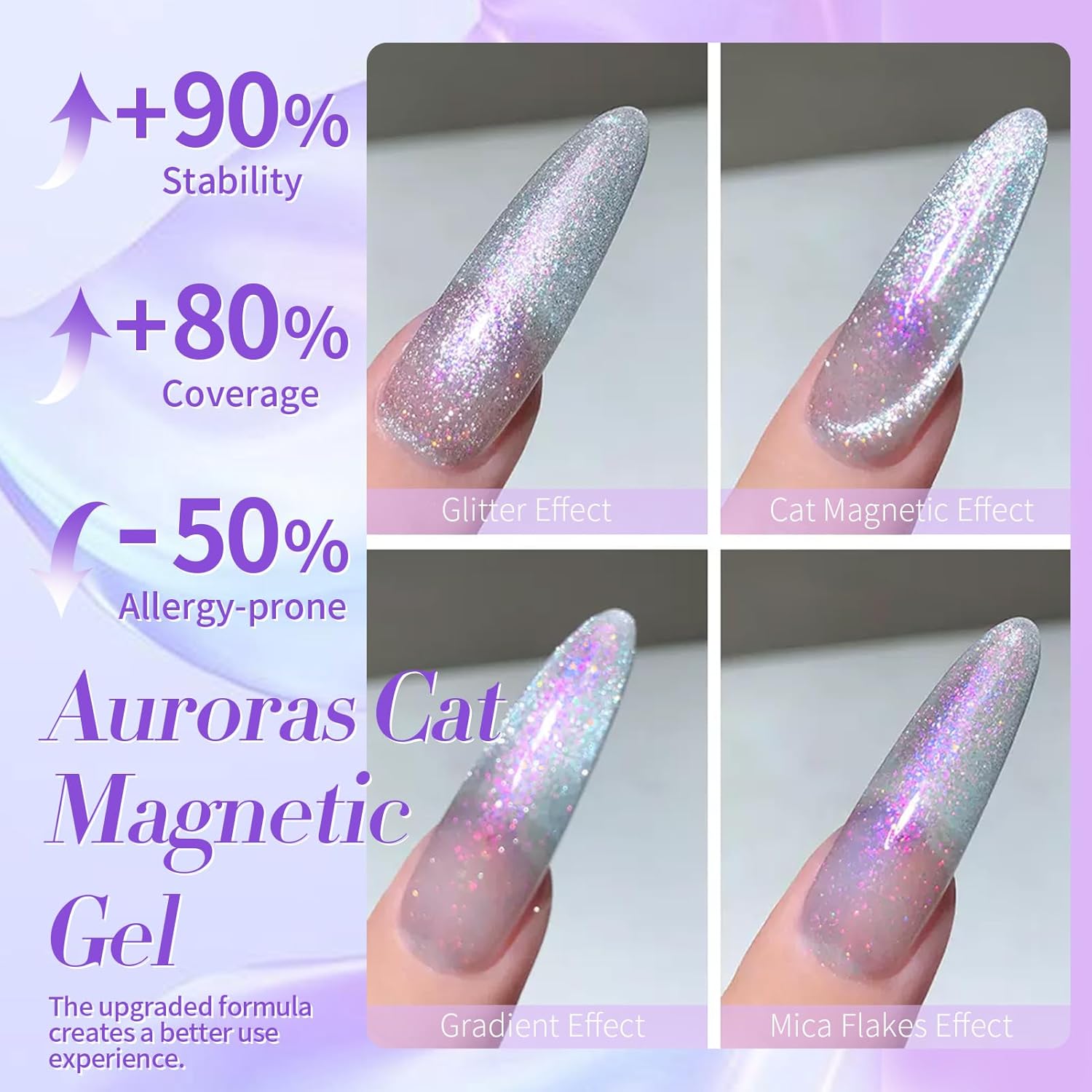 Born Pretty Auroras Cat Magnetic Eye Gel Nail Polish Mermaid Glitter Shimmer Magnetic Gel Polish 15ML-Velvo Beauty