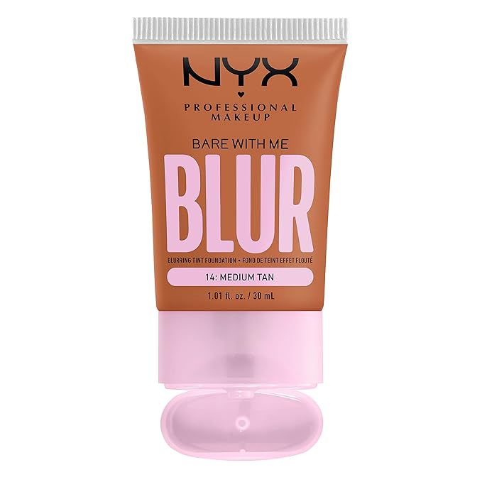NYX PROFESSIONAL MAKEUP Bare With Me Blur Skin Tint Foundation Make Up with Matcha, Glycerin & Niacinamide - Medium Tan-Velvo Beauty