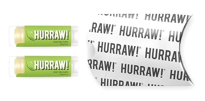 Hurraw! Mint Lip Balm, 2 Pack: Organic, Certified Vegan, Cruelty and Gluten Free. Non-GMO, 100% Natural Ingredients. Bee, Shea, Soy and Palm Free. Made in USA-Velvo Beauty
