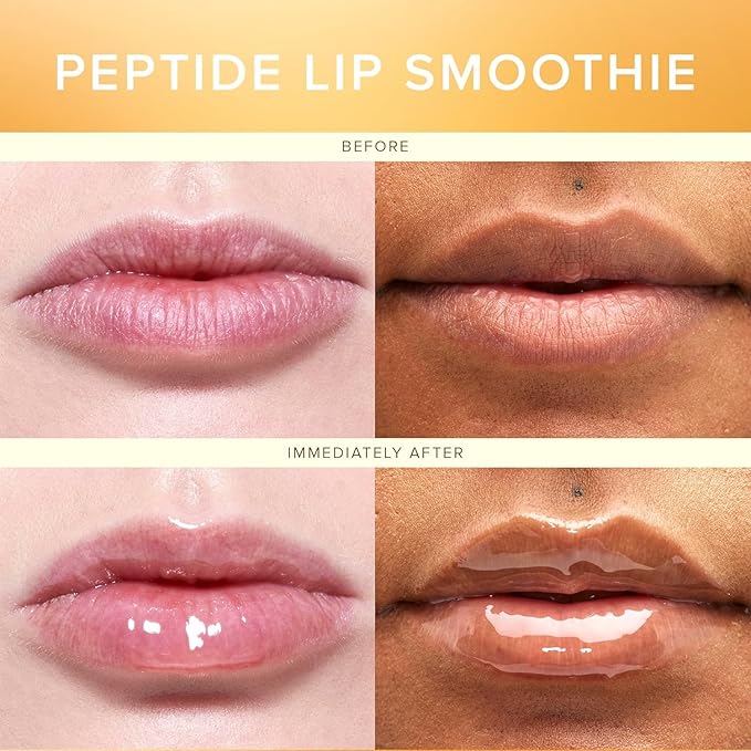 Farmacy Peptide Lip Balm - Lip Smoothie Hydrating Lip Balm with Vitamin C to Visibly Plump + Smooth Lip Lines - Nourishing Lip Treatment with a High-Gloss Finish - Honey Vanilla (10g)-Velvo Beauty