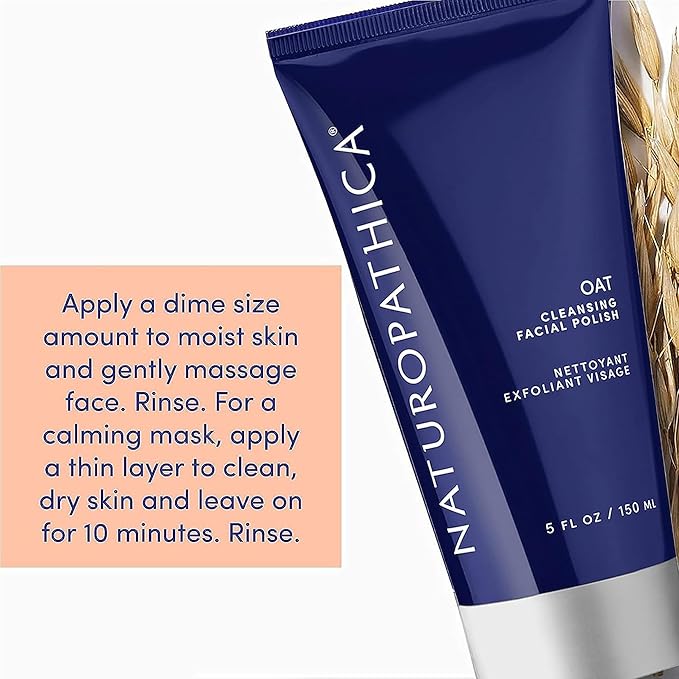 Naturopathica Oat Cleansing Facial Polish - Multi-Use Facial Cleanser - Face Scrub & Mask - Exfoliating Face Wash for Women & Men - Gentle Exfoliating - 5 floz-Velvo Beauty