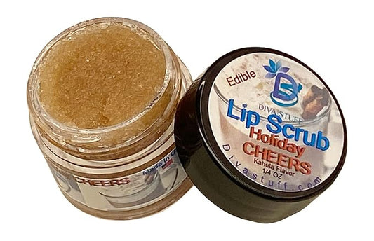 Diva Stuff Ultra Hydrating Lip Scrub for Soft Lips, Gentle Exfoliation, Moisturizer & Conditioner, ¼ oz - Made in the USA (Holiday Cheers Kahlua)-Velvo Beauty