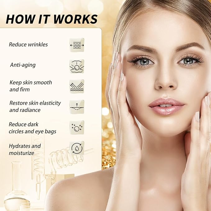 24k Gold Under Eye Patches - 60 Pcs Eye Mask Pure Gold Anti-Aging Collagen Hyaluronic Acid Under Eye Mask for Dark Circles, Puffiness & Wrinkles Refresh Your Skin-Velvo Beauty