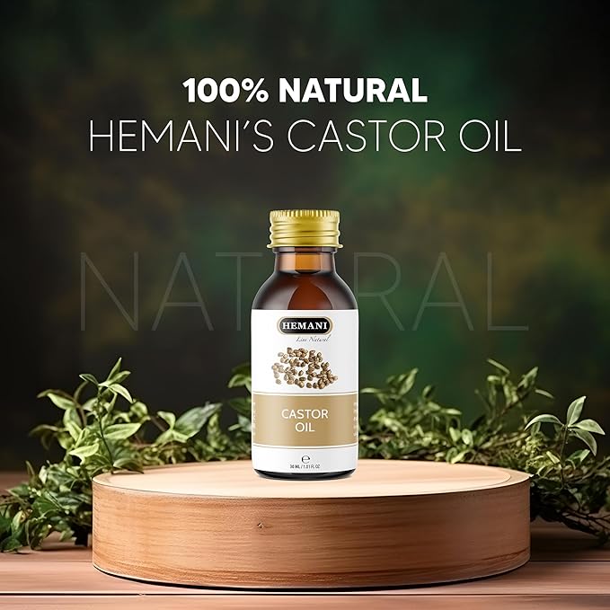 Hemani Castor Oil Ricinus communis - 30mL | Natural Skin & Hair Care, Pure Cold-Pressed Oil for Radiant Glow, Anti-Aging, Hydration & Wellness.-Velvo Beauty