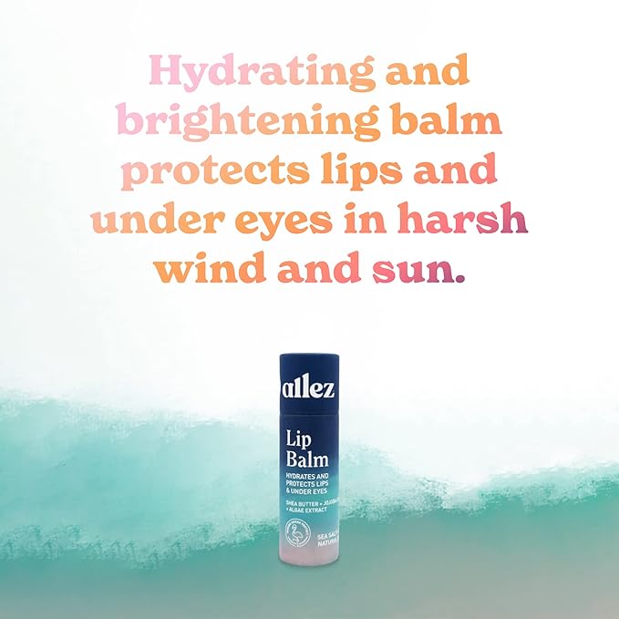 Vegan Lip & Eye Balm, Plant-Based Formula with Shea Butter, Jojoba Oil & Algae Extract for Skin Hydration & Protection, Sea Salt + Kelp Scent, 6-Pack-Velvo Beauty