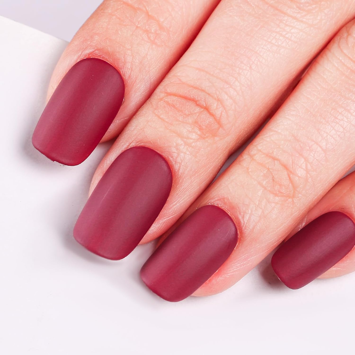 Matte Nail Polish Air Dry Nail Lacquer for Nail Art Varnish, Mist Effect Matte Finish Velvet Nail Polish, 0.35 fl oz (Wine Red-04, 10 ML)-Velvo Beauty