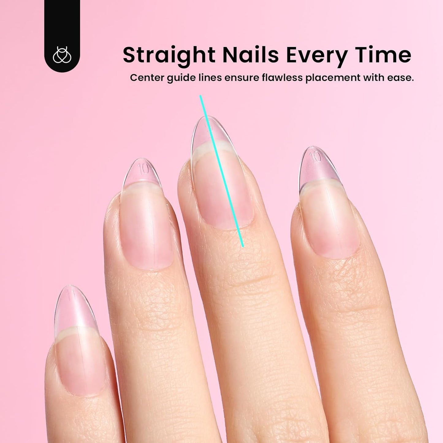 Beetles Medium Almond Nail Tips: 288PCS Medium Almond Matte Clear False Acrylic Press on Nails Tips 12 Sizes Pre-shape Full Cover Nail Tips Nail Extension DIY Valentines Day Gifts for Women-Velvo Beauty