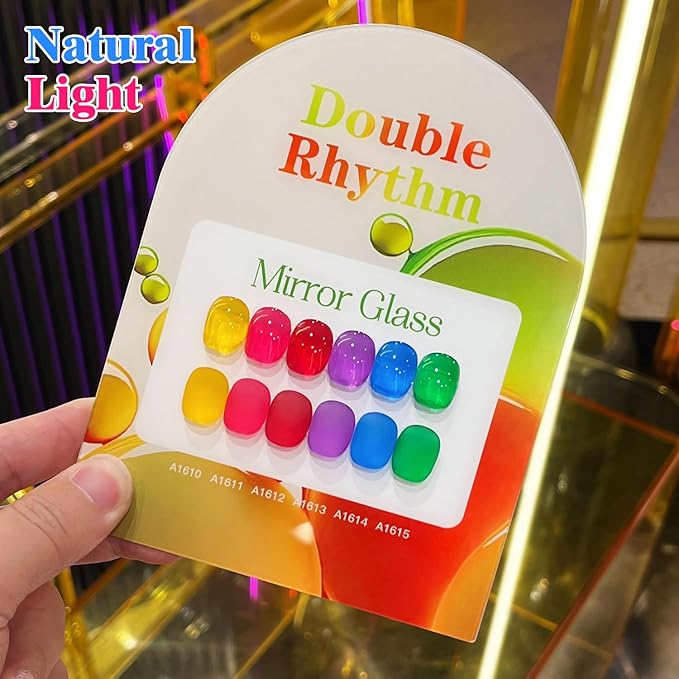 Double Rhythm 6 Pcs 15 ML Gel Polish Set Same Color Same Bottle Soak Off Gel Polish Kit Nail Art Manicure Salon DIY at Home for Women (Jelly Yellow Pink Red Purple Blue-T6-25)-Velvo Beauty