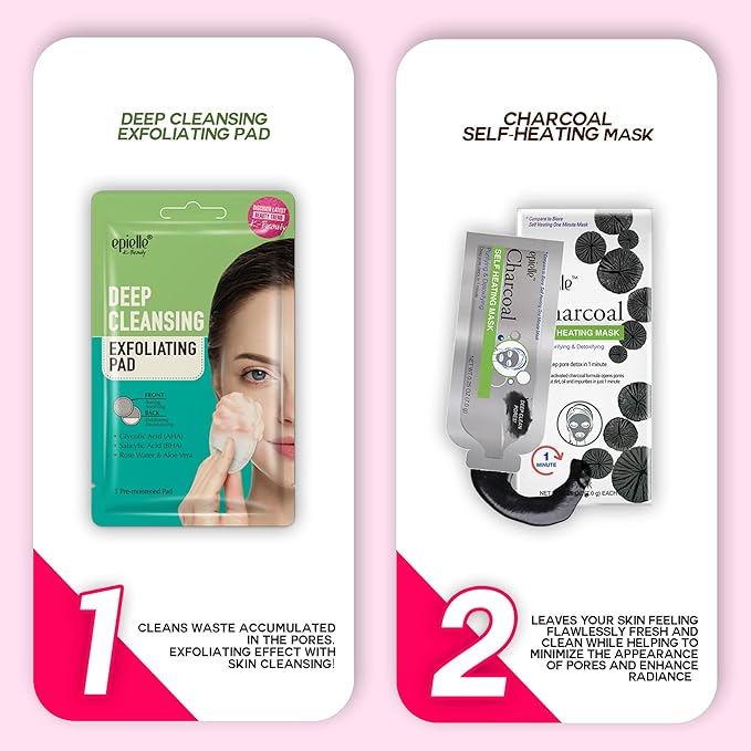 Epielle All In One Kit, cleansing, facial sheet mask, peel off, Fun facial mask Kit, Moisturizing Facial Skincare for Sensitive Skin & Acne | Spa Day Party, Mothers Day Gifts-Velvo Beauty