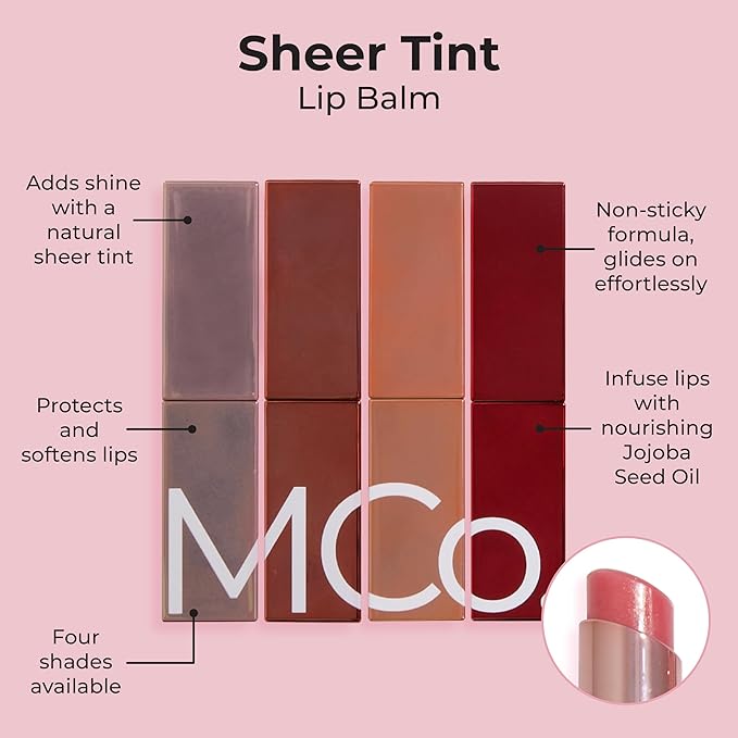 MCoBeauty Sheer Tint Lip Balm, Passion, Nourishing Tint for Healthy, Luscious Lips, Vegan, Cruelty Free Cosmetics-Velvo Beauty