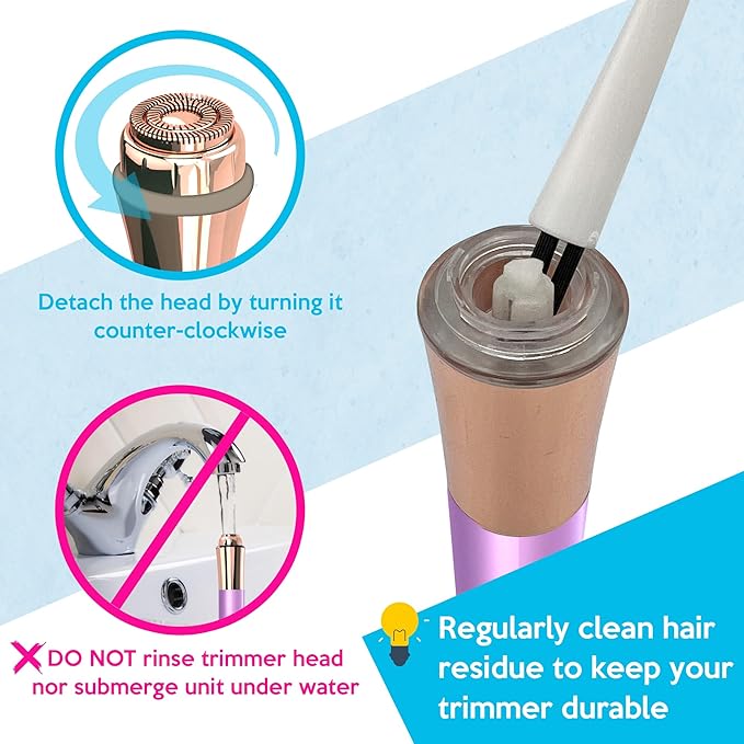 Facial Hair Remover for Women Painless Flawless Electric Razor Epilator Trimmer Shaver with 18K Gold-Plated, 16mm Dual Ring Floating Head, USB Rechargeable, 360° LED for Face Lip Hair Removal-Velvo Beauty