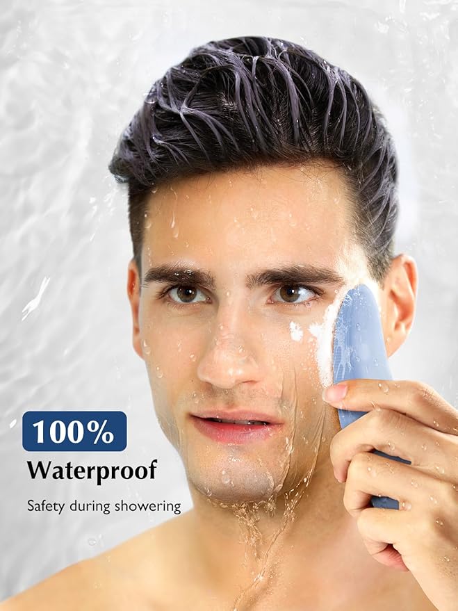 COSLUS Facial Cleansing Brush Silicone Face Scrubber: IPX7 Waterproof Rechargeable Face Wash Brush, 4 Cleansing Modes, Electric Face Brush for Cleaning, Exfoliating, Massaging-Velvo Beauty