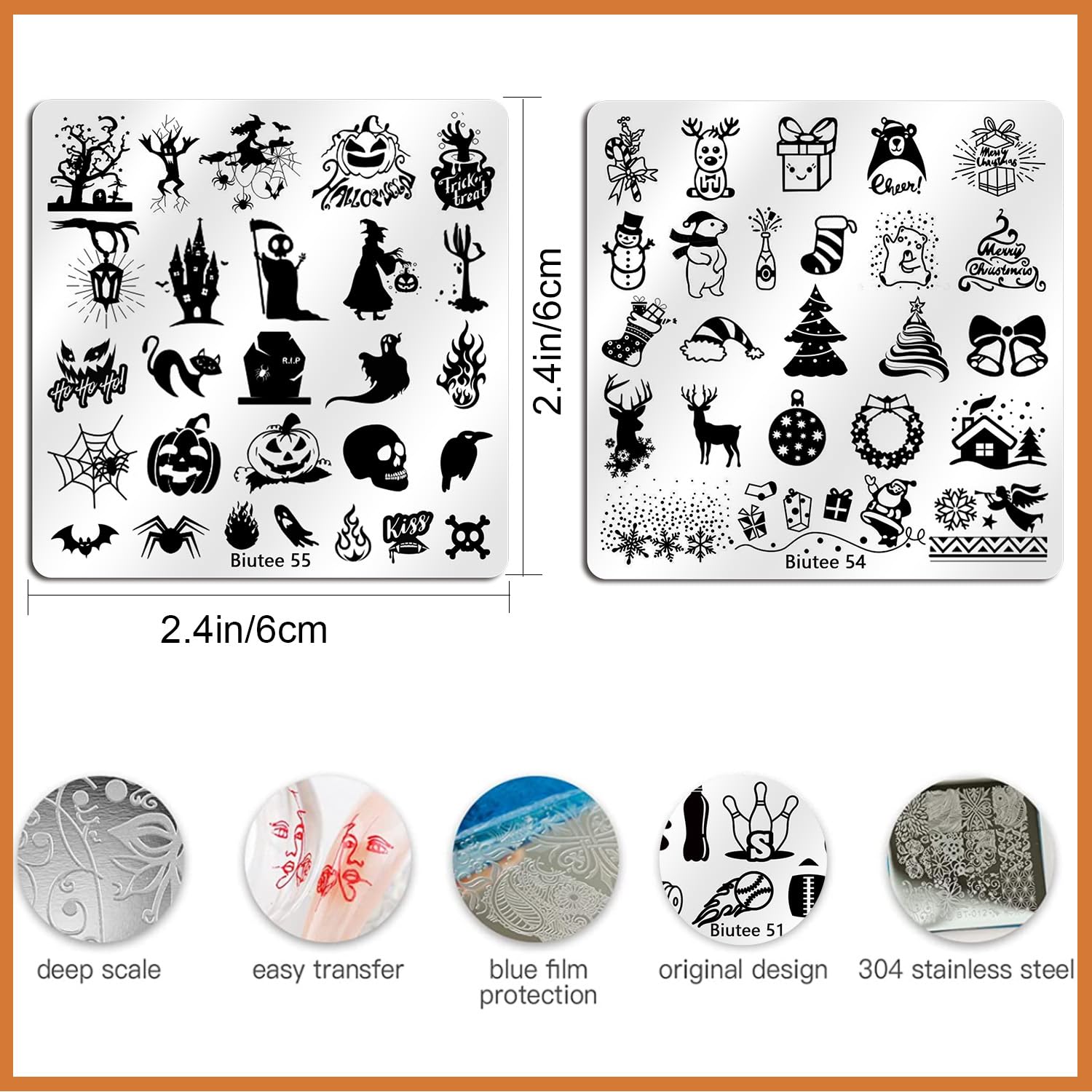 Biutee Nail Stamping Plates Set 15PCS Nail Art Stamper Scraper Nail Art Stamping Kit with Storage Bag Gift Box Nail Stamp Template Kit Lace Flower Butterfly Star Christmas Halloween Holiday Design-Velvo Beauty