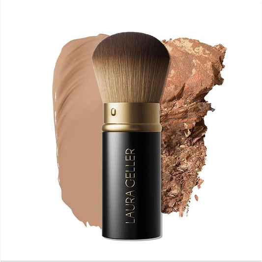 LAURA GELLER NEW YORK Retractable Airbrush Kabuki Brush for All Face Makeup & Foundation for Liquid, Cream and Powder Face Makeup With Aluminum Handle-Velvo Beauty