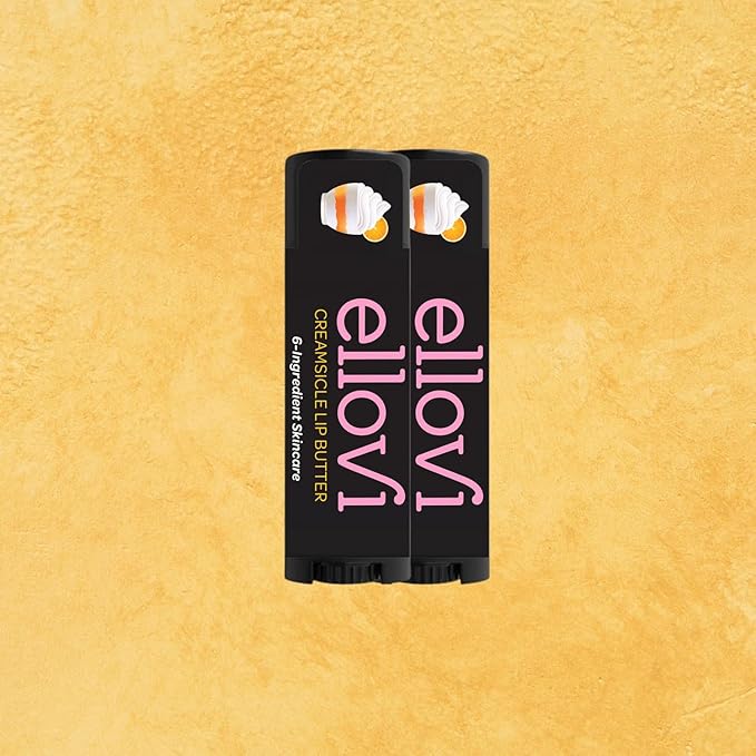 Natural Lip Butter Lip Balm - Creamsicle - Pure Enough to Eat - Made With Just 6 Vegan Ingredients - 100% Natural & Organic Moisturizing Lip Care for All Day Hydration (2-Pack)-Velvo Beauty