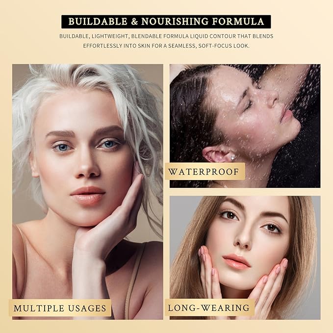 KIMUSE Soft Liquid Contour Stick, Glow Liquid Cream Bronzer, Weightless, Long-Wearing, Smudge Proof, Natural-Looking, Blendable, Bronzer Makeup-Velvo Beauty