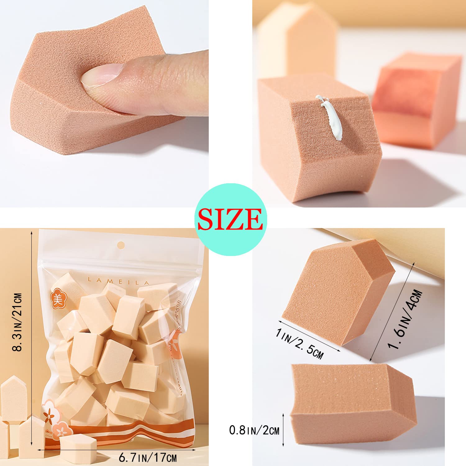 25 PCS Makeup Blenders Sponges Set, Use for Dry and Wet, Perfect for Full Face Curve Blending, Cream, Liquid, Powder Foundation Cosmetics, Latex Free & Soft & Flexible, Pentagon-Velvo Beauty
