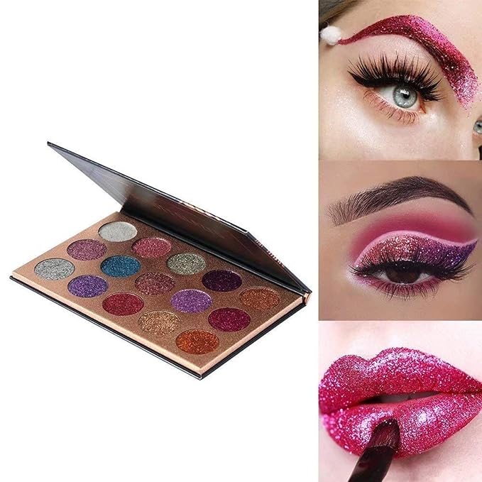 15 Colors Eyeshadow, Glitters Shimmer Pigment Pressed Makeup Palette Eyes Cosmetic-Velvo Beauty