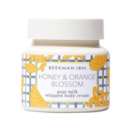 Beekman 1802 Whipped Body Cream, Honey & Orange Blossom - Scented - 8 oz - Intensely Hydrating & Softens Skin - With Goat Milk - Good for Sensitive Skin - Cruelty Free-Velvo Beauty