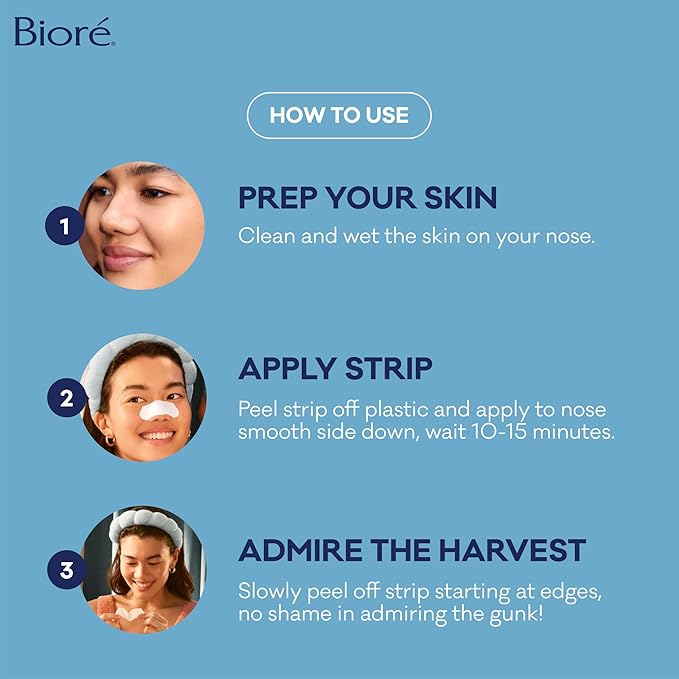 Bioré Original Blackhead Remover Strips, Deep Cleansing Nose Strips With Instant Pore Unclogging, Features C-Bond Technology, Oil-Free, Non-Comedogenic Use, 14 Count-Velvo Beauty