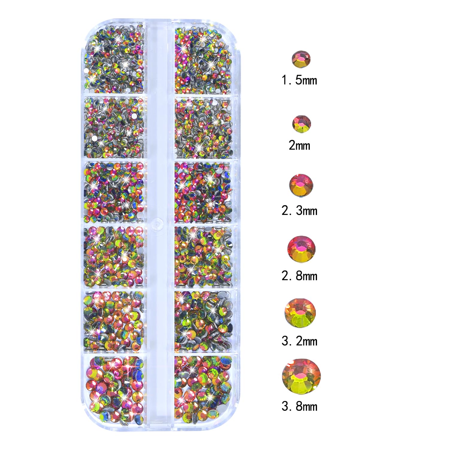 HNUIX Nail Rhinestones - 3D Multi Shape Size, Crystal Colorful Red Nail Gems, Flat Back, with Kit, for Nail Art, DIY Decorations-Velvo Beauty