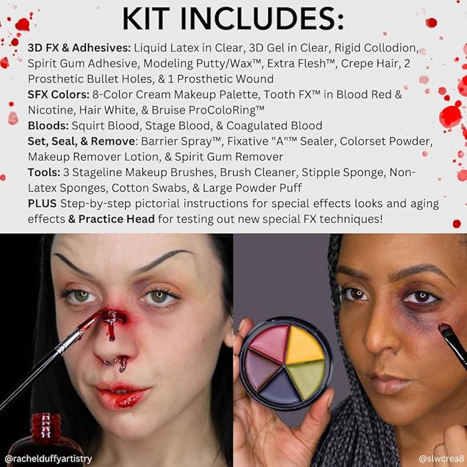 Mehron Makeup Special FX Set for Halloween, Horror, & Cosplay (Practice Head Included)-Velvo Beauty