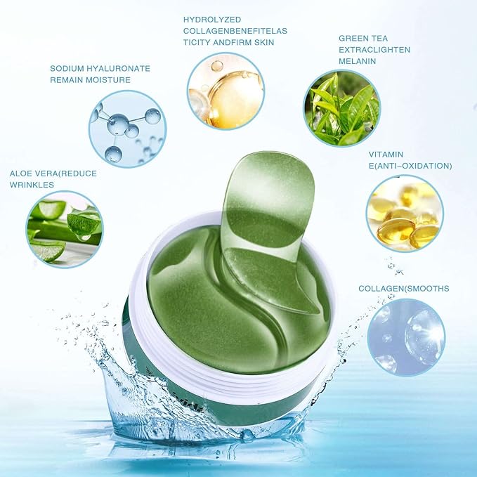 Collagen Under Eyes Patches With Aloe Vera (60 PCS) | For Puffy Eyes and Dark Circle - Anti-Aging Eye Masks for Face to Soothe Puffiness | Anti Wrinkle under eye mask-Velvo Beauty