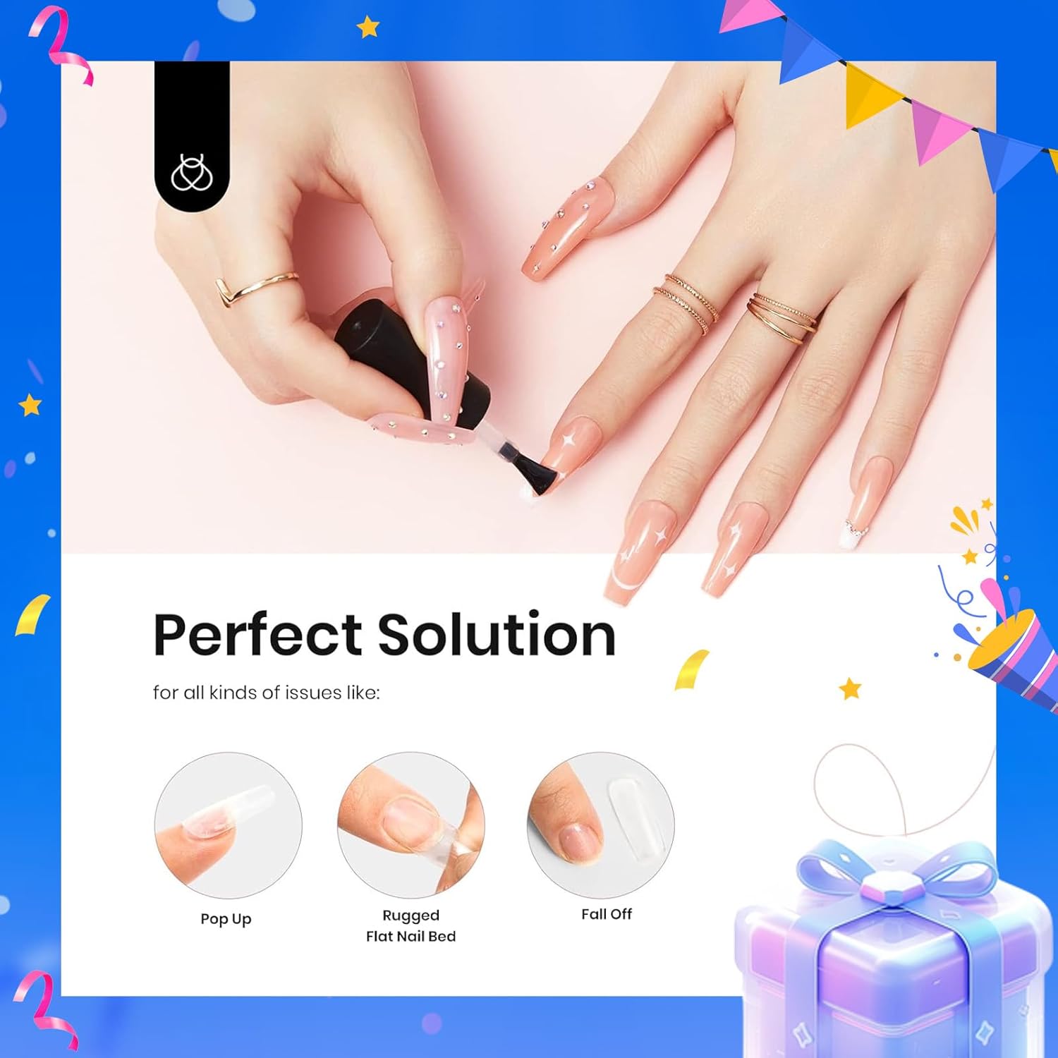 beetles Gel Polish 5 In 1 Nail Glue and Builder Nail Gel 7 in 1 Builder Strengthener Gel Clear Building Gel Hard Gel for Nails Builder Extension, Uv LED Lamp Nail Gel Gift for Women-Velvo Beauty