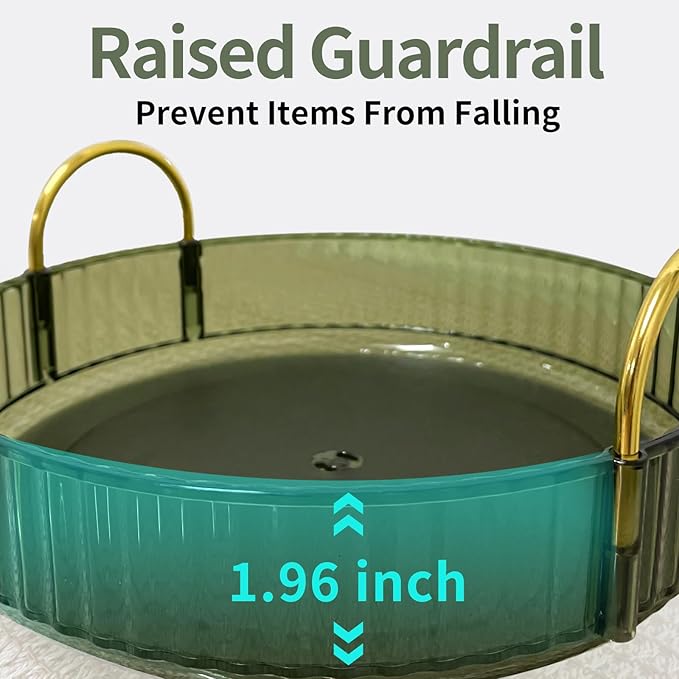 360 Rotating Makeup Organizer for Vanity,2 Tier Large Capacity Skincare Organizers,Bathroom Counter Organizer, Spinning Perfume Organizer & Vanity Organizer (Green-2 Tier)-Velvo Beauty