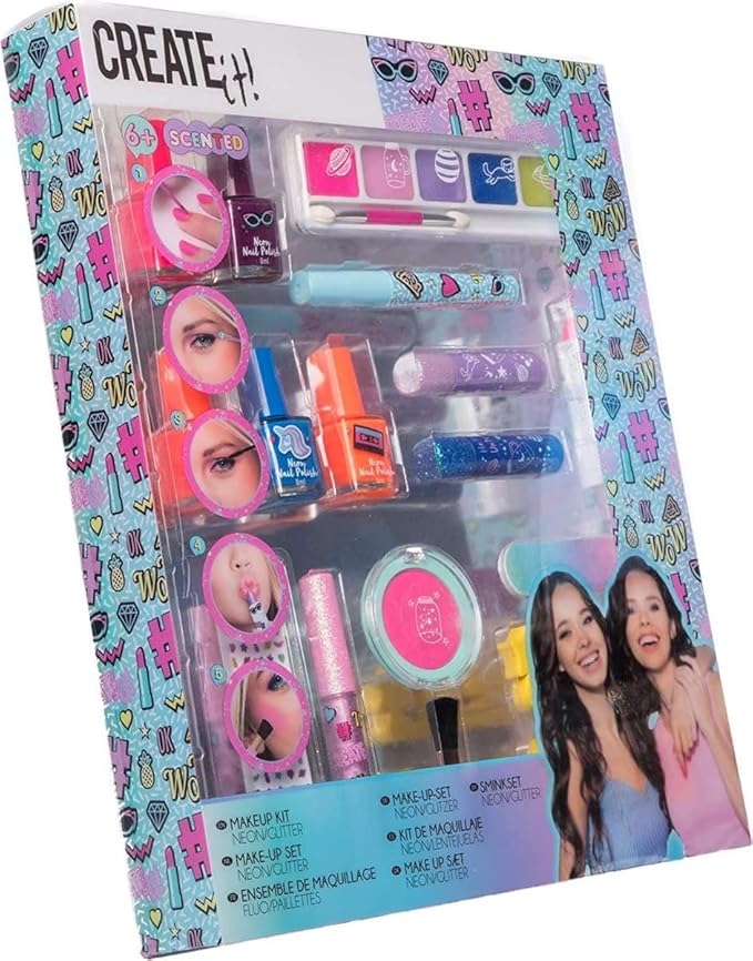 Neon and Glitter Makeup Set - 17 Pieces-Velvo Beauty