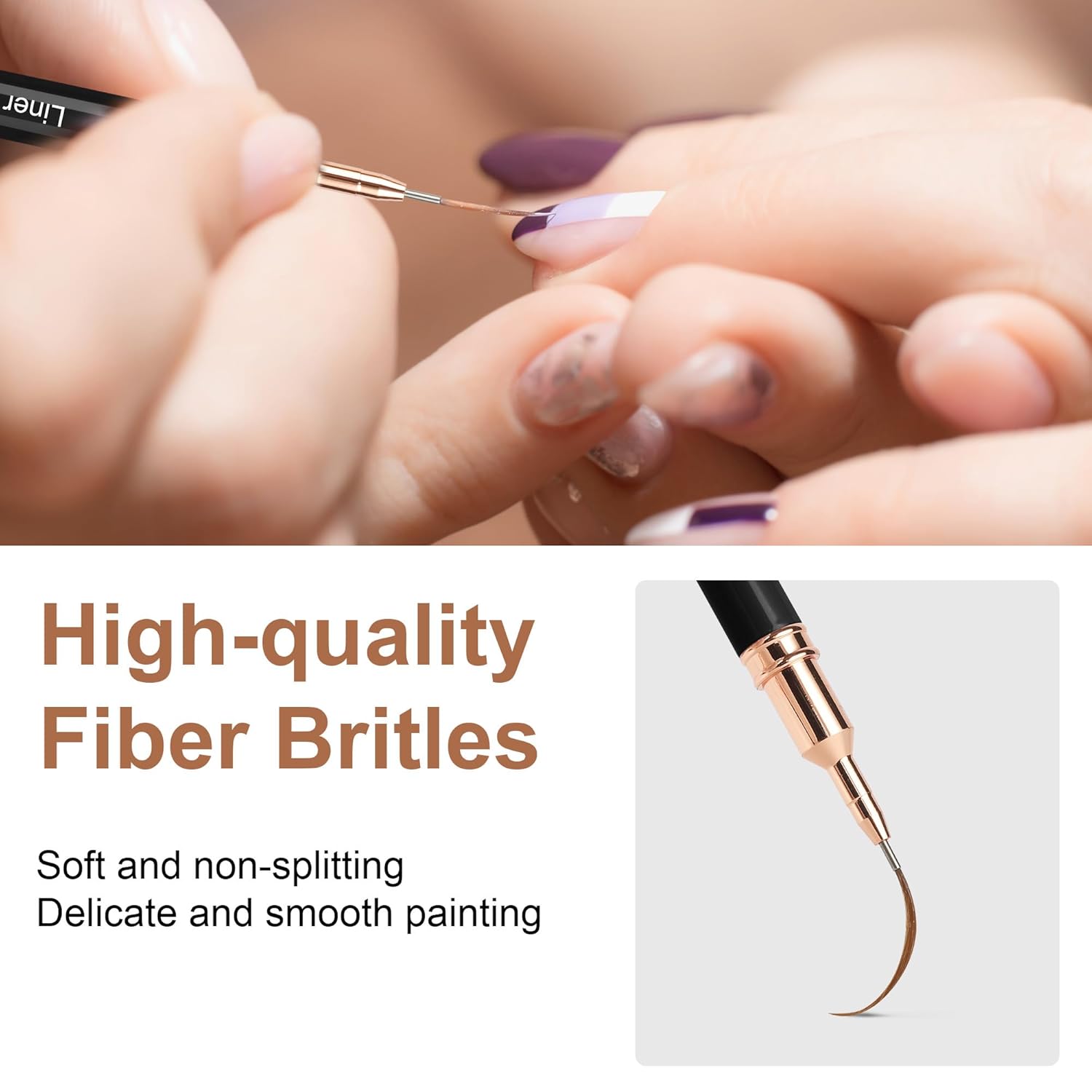 Artdone Metallic Nail Art Pens, Liner Brushes Set, 5PCS Black Color Nail Tools For Long Lines, Thin Details, Fine Drawing, Liner Brush UV Gel Polish Painting Nail Design Sizes 5/8/12/20/25mm-Velvo Beauty