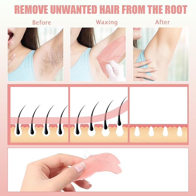 Waxing Kit - TIKESI Wax Warmer for Hair Removal, Hard Wax Kit with 14oz 5 Bags Hard Wax Beans for Full Body, Legs, Face, Eyebrows, Bikini, Brazilian Waxing Kit for Women Men-Velvo Beauty