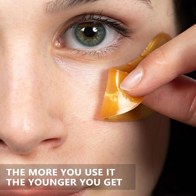 Eakroo 30 Pairs Golden Under Eye Patches, 24k Gold Under Eye Mask Eye Patches for Puffy Eyes, Eye Masks for Dark Circles and Puffiness, Reduces Wrinkle, Fine Lines and Eye Bags, Nourish Skin-Velvo Beauty