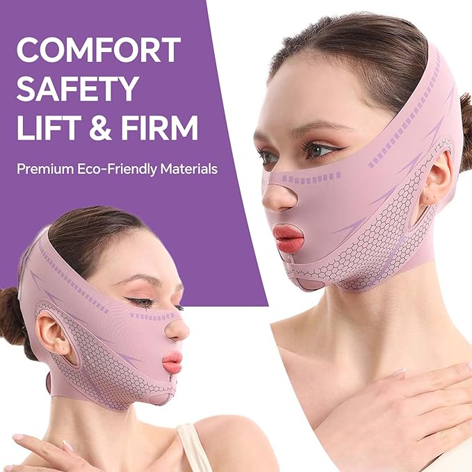 V Line Lifting Mask Chin Strap for Sleeping, V Line Mask, Face Lift Prevent Sagging,Double Chin Reducer,Jawline Shaper,All-Around Coverage, Wrapping and Shaping More Comprehensively.-Velvo Beauty
