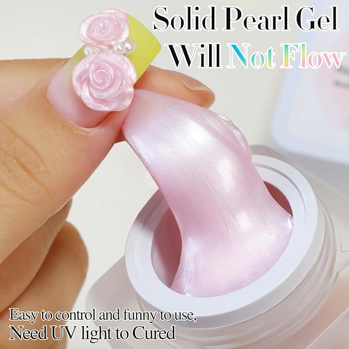Double Rhythm 3D Nail Gel Pearl Solid Sculpting Gel for Nail Art Non-Sticky Hard for Building Carving Molding Extension Soak Off UV/LED Nail Art Salon Home DIY 0.5 Oz (Light Pink-Silk 03)-Velvo Beauty
