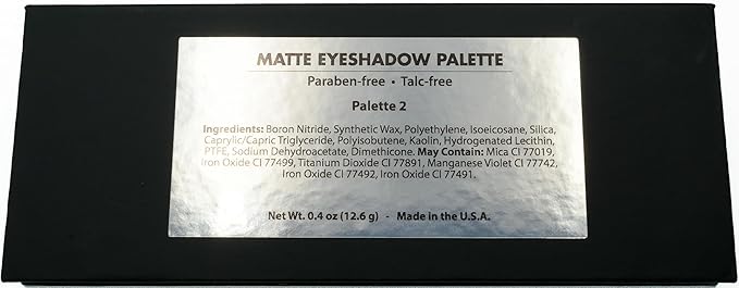 Matte Black, Silver Grey, Light Brown and Off White Vegan Eyeshadow Mini Palette; Talc, Paraben & Cruelty Free-Velvo Beauty