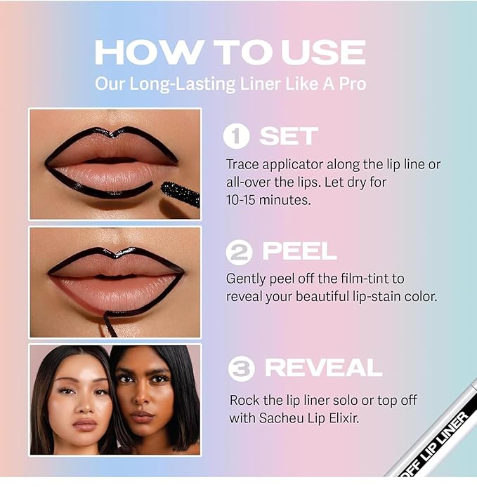 Longwear Peel-off Lip Stain Marker Peel Off with Vitamin E - Smudge-Resistant Lip Liner & Base for All Skin Types (05#)-Velvo Beauty