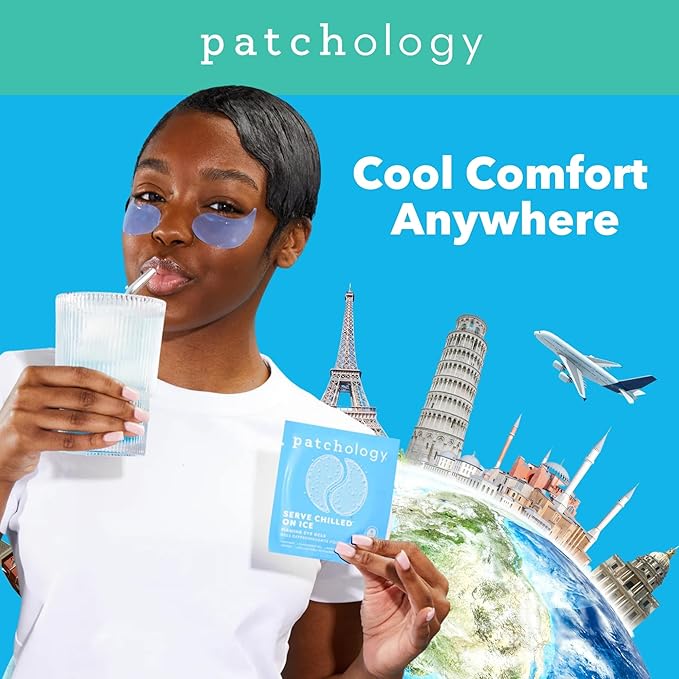 Patchology Iced Cooling Under Eye Mask Patches with Peptides, Cloudberry Oil and Bakuchiol. Cool eye gels to firm skin and soothe, reduce fine lines and under eye bags 5 Pair-Velvo Beauty