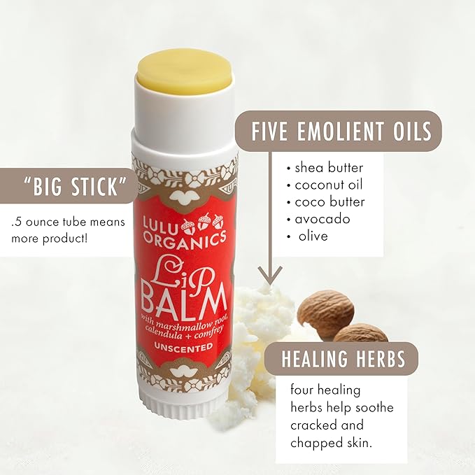 Natural Lip Balm, Nourishing and Moisturizing Premium Lip Care, Handmade Hydrating Lip Balm, Lip Treatment for Dry and Cracked Lips, Repairing and Fragrance Free, Unscented - 0.5oz-Velvo Beauty