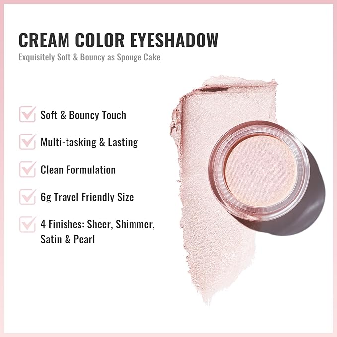 Oulac Cream Eyeshadow also for Highlighter Large Capacity Highly Pigmented Eye Shadow Waterproof &Long Lasting with Moisturizing Formula, Shimmer Glitter Eye Makeup. 6g.P06+P03-Velvo Beauty
