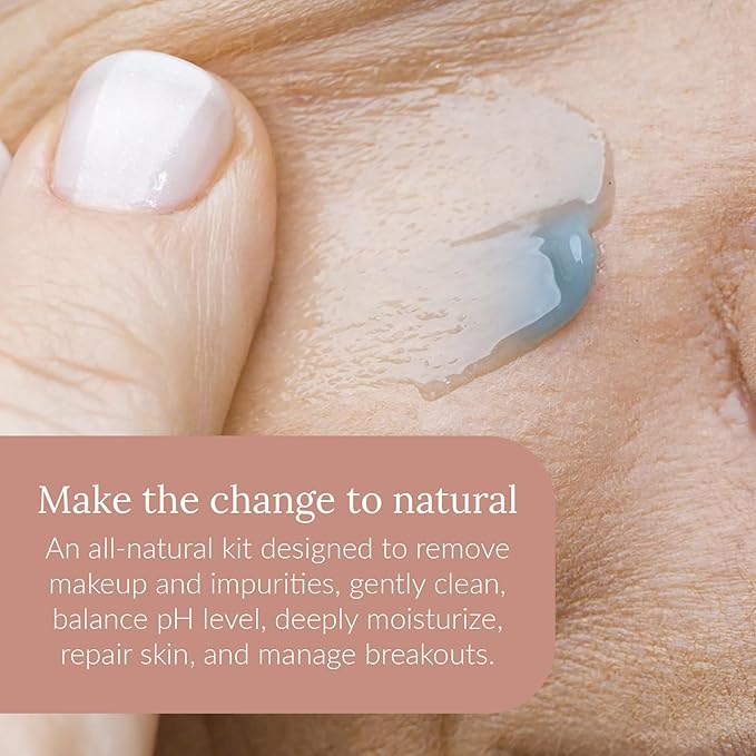 Bambu Earth Natural Skincare Starter Kit, 6 pieces - Organic Ingredients - Includes Dead Sea Mud Mask, Facial Cleansing Oil, Toner, Rosewater Cleanser, Moisturizers for Healthy Glowing Skin-Velvo Beauty