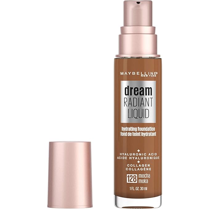 Maybelline Dream Radiant Liquid Medium Coverage Hydrating Makeup, Lightweight Liquid Foundation, Mocha, 1 Fl; Oz-Velvo Beauty