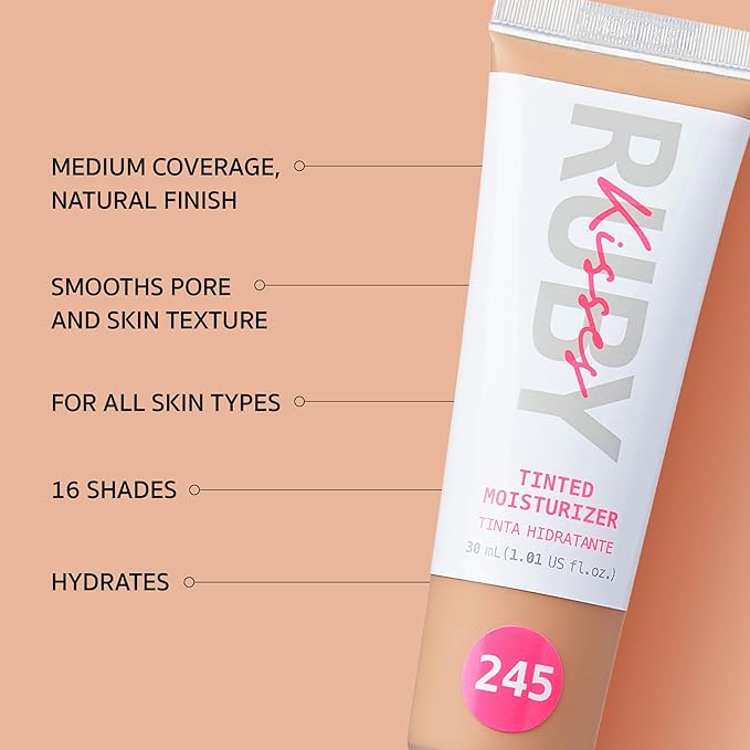 Ruby Kisses Tinted Moisturizer, Hydration, Calm & Revitalize Skin, Skin Perfecting, Blur Pores & Fine Lines, Natural Finish & All-Day Comfort Wear (Honey Beige)-Velvo Beauty