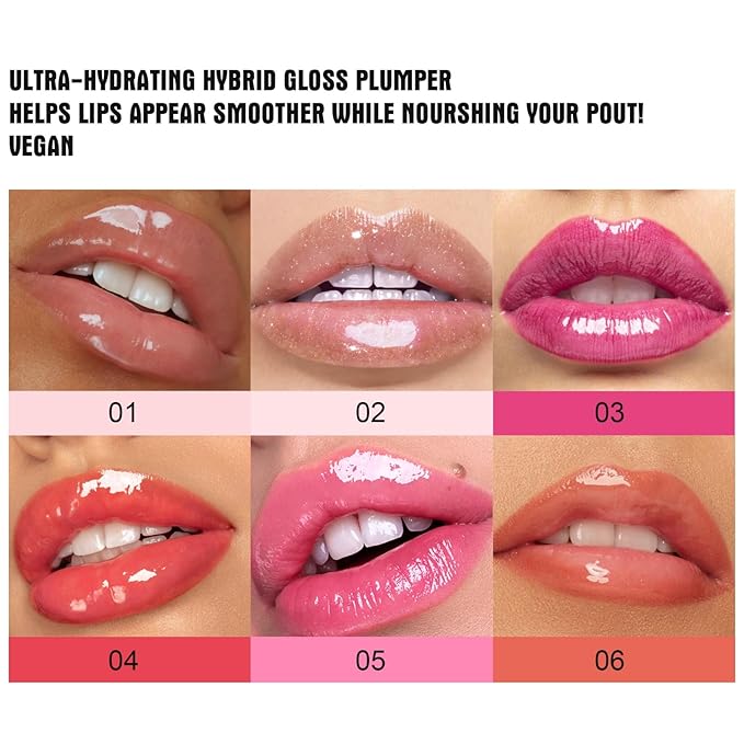 Lip Plumper Gloss,Natural Spicy Lip Plumping Booster Moisturizing Hydrating Lip Plumping Oil and Lip Care Serum for Women Girls(#1)-Velvo Beauty