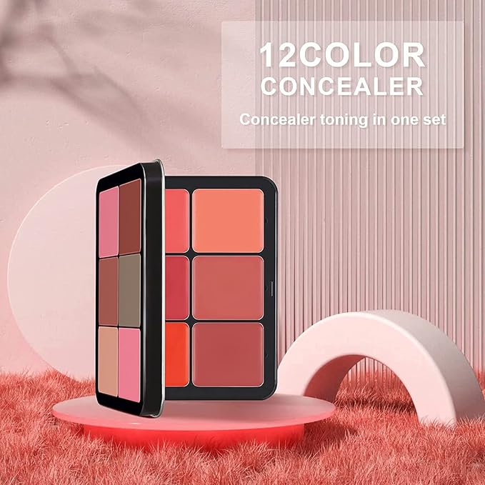 12 Colors Blush Palette,Highlighter Blush Powder Makeup,Long-Wearing,Smudge Proof,Natural-Looking,Blendable Cruelty-Free Matte Finish,Contour and Highlight Blush Palette Face Cosmetics Makeup-Velvo Beauty