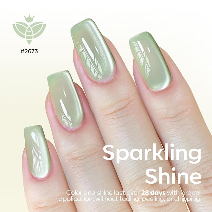 Modelones Cat Eye Gel Nail Polish, 6 Colors Glitter Summer Pink Blue Green Blue Gel Polish Set with Magnet Sparkle Translucent Nail Polish Kit Soak Off Led Nail Art Manicure Salon DIY Gifts-Velvo Beauty