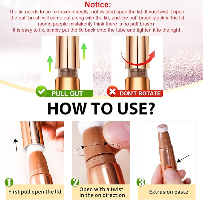 Liquid Highlighter Beauty Wand, Highlight Bronzer Stick with Cushion Applicator, Smooth Shimmer Finish, Lightweight Silky Cream Face Makeup Stick, Cruelty-free (Celestral)-Velvo Beauty